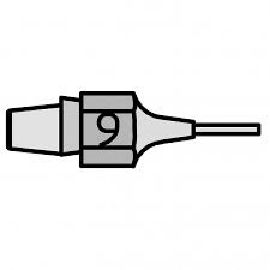 DX119 - Needle tiplet with unwettable stainless steel tube for removal of solder bridges in connection with hot air pencil - Outer Ø 1,1 mm Inner Ø 0,7 mm Nozzle Length 33 mm DX119 - Needle tiplet with unwettable stainless steel tube for removal of solder bridges in connection with hot air pencil - Outer Ø 1,1 mm Inner Ø 0,7 mm Nozzle Length 33 mm